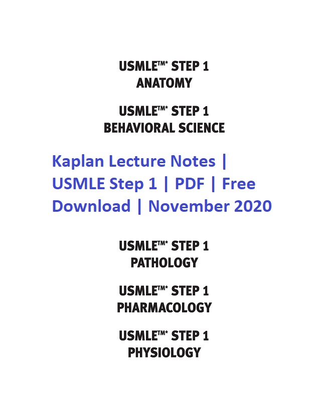 Free download USMLE Step 1 Lecture Notes PDF Free Download 2019